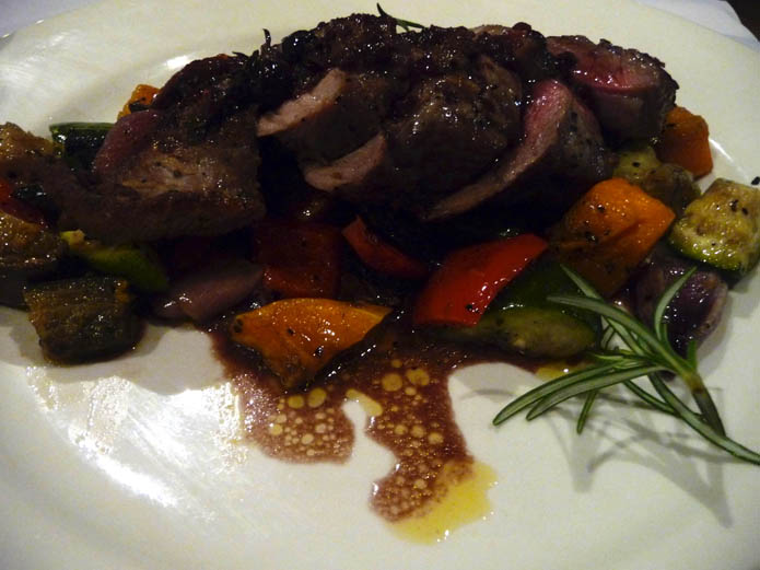 Amelia Park lamb served with roasted vegetables