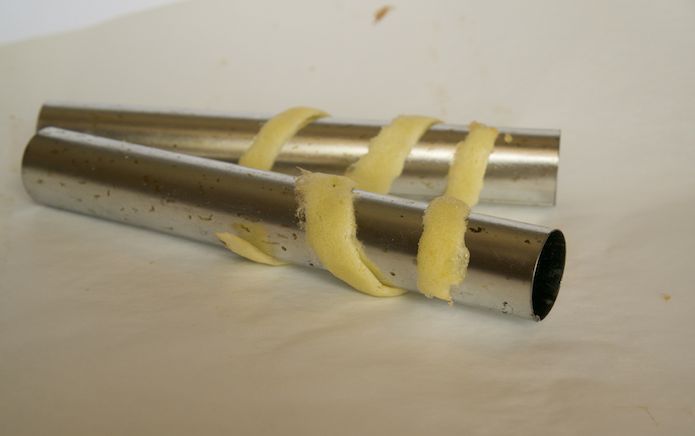 Spiral tuiles can be formed by wrapping the hot biscuit around cannoli tubes