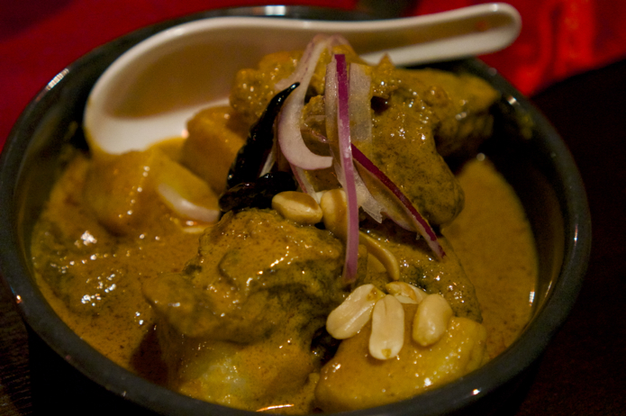 Massaman beef curry with peanuts and potatoes
