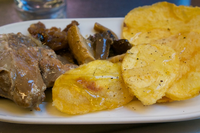 Iberian pork cheek and chips