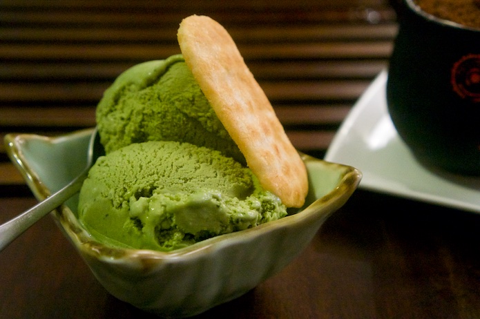 Green tea ice cream, that actually tastes like real green tea. A great dessert. 